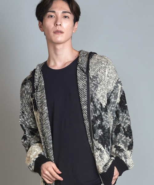 NO ID.(ノーアイディ)の「【NO ID.】Abstract JQ Knit Zip Parka / アブストラクト JQ ニット ジップ パーカ(パーカー・メンズ・ブラック/イエロー/アイボリー・ONE SIZE)」の13枚目の写真