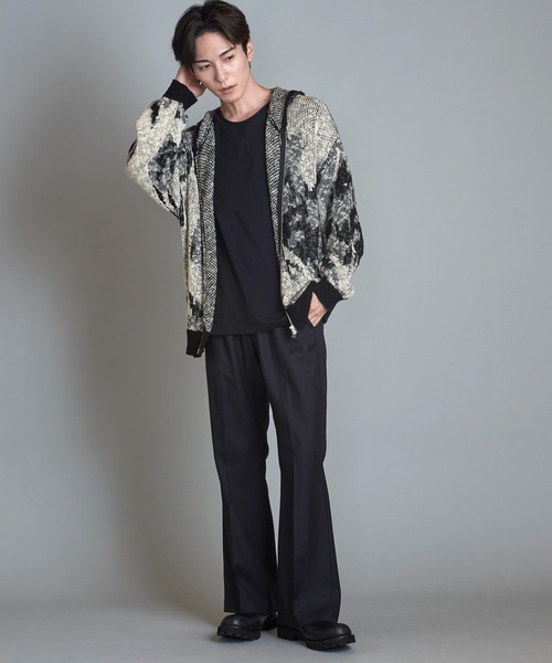 NO ID.(ノーアイディ)の「【NO ID.】Abstract JQ Knit Zip Parka / アブストラクト JQ ニット ジップ パーカ(パーカー・メンズ・ブラック/イエロー/アイボリー・ONE SIZE)」の14枚目の写真