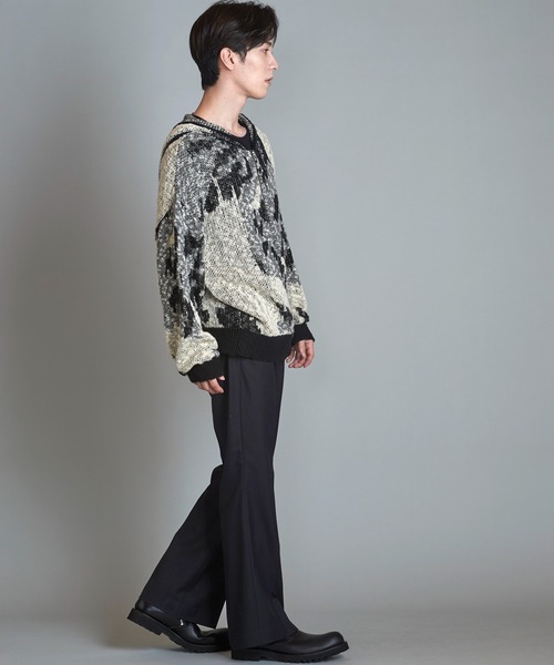 NO ID.(ノーアイディ)の「【NO ID.】Abstract JQ Knit Zip Parka / アブストラクト JQ ニット ジップ パーカ(パーカー・メンズ・ブラック/イエロー/アイボリー・ONE SIZE)」の7枚目の写真