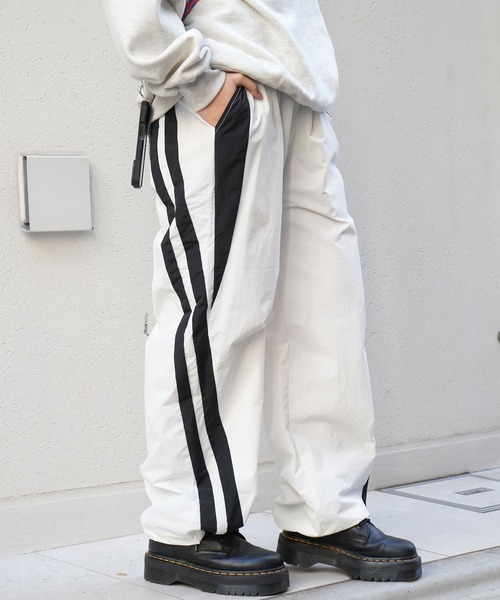 セール】side line switching nylon track pants/サイドライン