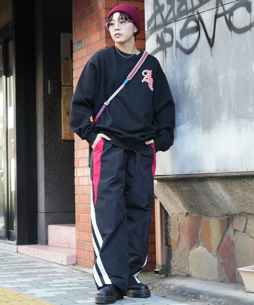 セール】side line switching nylon track pants/サイドライン