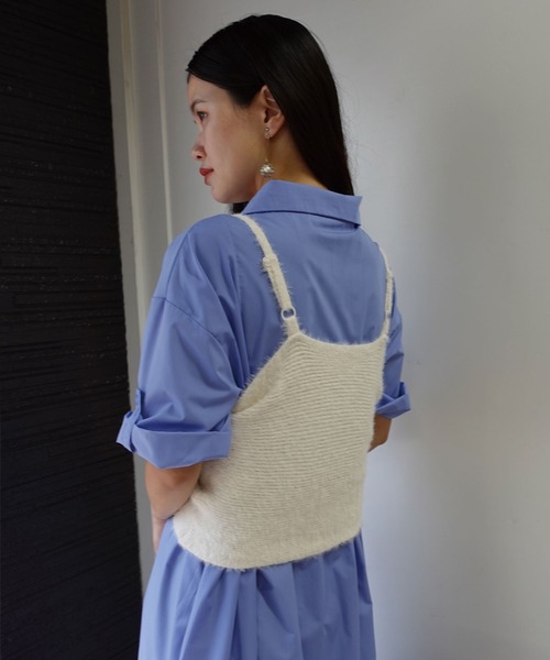 CORNERS（コーナーズ）の「ショートフェザーツイストビスチェ【セットアップ可能】（キャミソール・レディース・グレー/ブラック/ベージュ/アイボリー・M）」の12枚目の写真