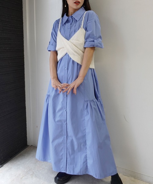 CORNERS（コーナーズ）の「ショートフェザーツイストビスチェ【セットアップ可能】（キャミソール・レディース・グレー/ブラック/ベージュ/アイボリー・M）」の15枚目の写真