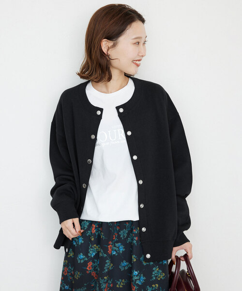 美品★SLOBE IENA ダブルフェイスジャージースナップカーディガン スローブ イエナ SLOBE IENA 《追加3》ダブルフェイスジャージー