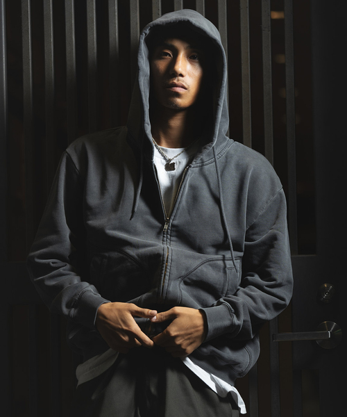 PULP/417EDIFICE(パルプフォーワンセブンエディフィス)の「フェードブラック ジップフーディ(パーカー・メンズ・チャコールグレー・MEDIUM/LARGE)」の3枚目の写真