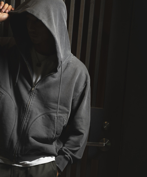 PULP/417EDIFICE(パルプフォーワンセブンエディフィス)の「フェードブラック ジップフーディ(パーカー・メンズ・チャコールグレー・MEDIUM/LARGE)」の4枚目の写真