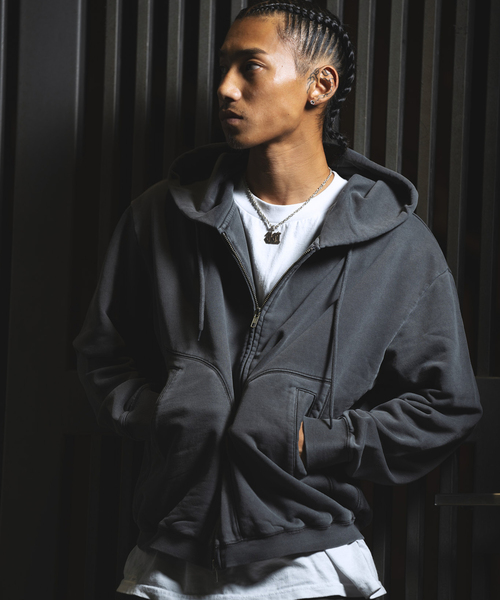 PULP/417EDIFICE(パルプフォーワンセブンエディフィス)の「フェードブラック ジップフーディ(パーカー・メンズ・チャコールグレー・MEDIUM/LARGE)」の7枚目の写真