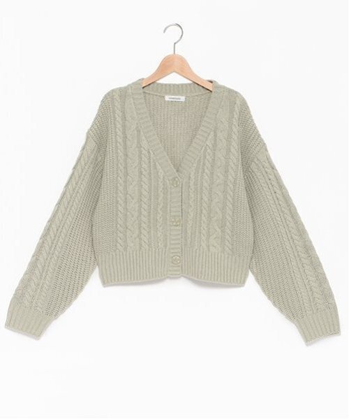 セール】【洗える】ケーブルニットカーディガン（カーディガン/ボレロ