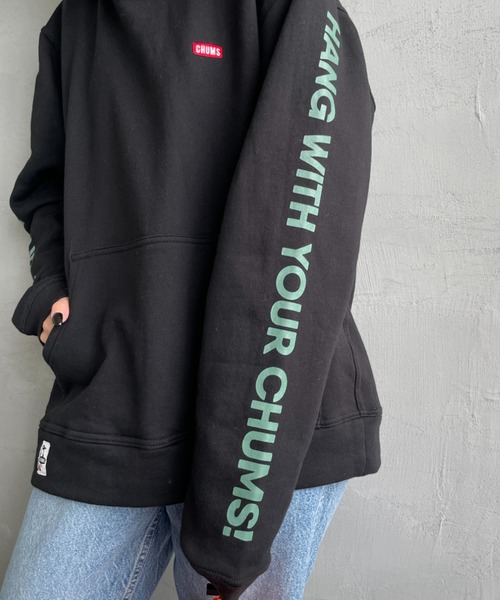 CHUMS（チャムス）の「【WEB限定】[CHUMS/チャムス] HWYC 袖プリント オーバーサイズスウェットパーカー（パーカー・レディース・グレー/ブラック・M/L）」の19枚目の写真