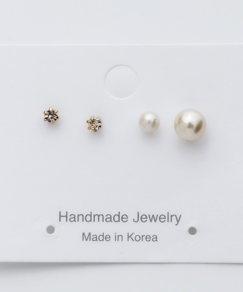ciite'(シーテ)の「ねじりピアス × パールピアス 3ピアスセット (両耳用)(ピアス(両耳用)・レディース・ゴールド/シルバー・FREE)」の6枚目の写真