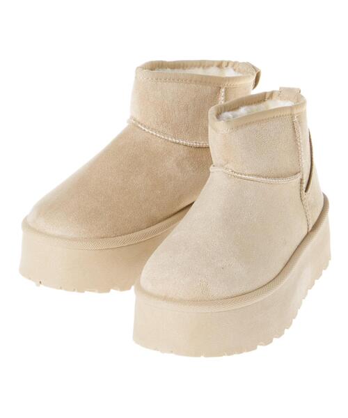 INGNI（イング）の「厚底ムートンブーツ（ブーツ・レディース・ベージュ/ブラック・S/M/L/LL）」の3枚目の写真