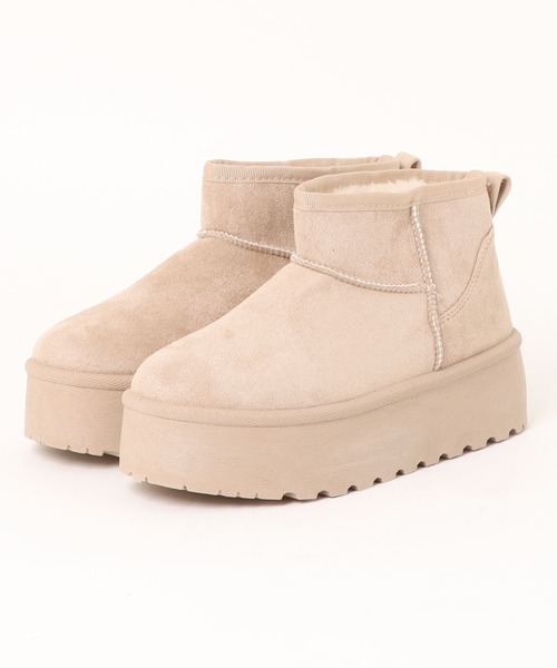 INGNI（イング）の「厚底ムートンブーツ（ブーツ・レディース・ベージュ/ブラック・S/M/L/LL）」の5枚目の写真