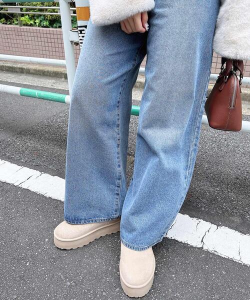 INGNI（イング）の「厚底ムートンブーツ（ブーツ・レディース・ベージュ/ブラック・S/M/L/LL）」の8枚目の写真