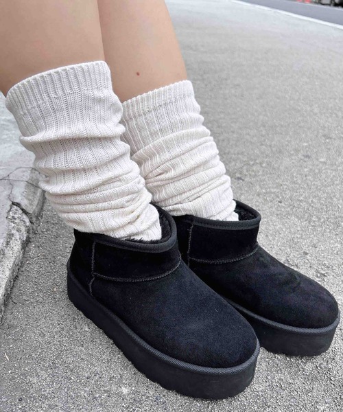 INGNI（イング）の「厚底ムートンブーツ（ブーツ・レディース・ベージュ/ブラック・S/M/L/LL）」の18枚目の写真