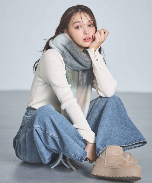 INGNI（イング）の「厚底ムートンブーツ（ブーツ・レディース・ベージュ/ブラック・S/M/L/LL）」の21枚目の写真