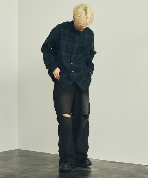 Shoowtime（ショウタイム）の「Regular color flannel check shirt / レギュラーカラーフランネルチェックシャツ（シャツ/ブラウス・メンズ・ネイビー/グリーン系・LARGE/MEDIUM/X-LARGE）」の14枚目の写真