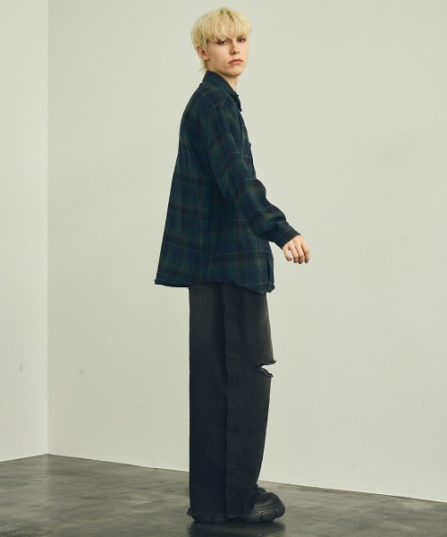 Shoowtime（ショウタイム）の「Regular color flannel check shirt / レギュラーカラーフランネルチェックシャツ（シャツ/ブラウス・メンズ・ネイビー/グリーン系・LARGE/MEDIUM/X-LARGE）」の16枚目の写真