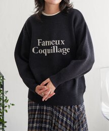 Fameuxロゴジャガードニット