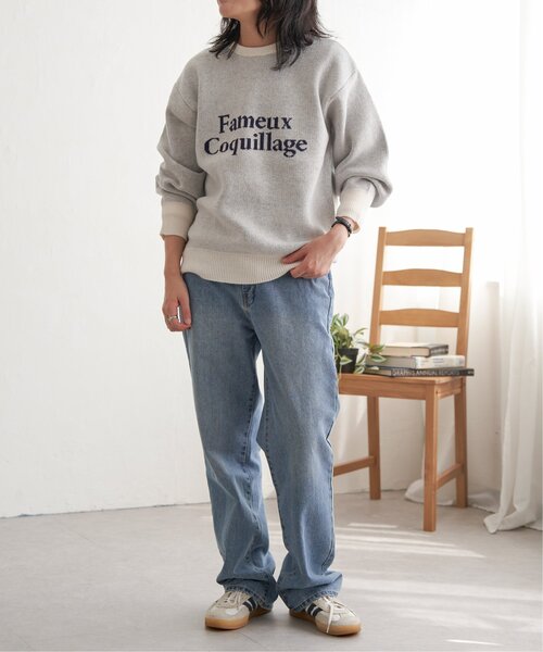 VENCEEXCHANGE（ヴァンスエクスチェンジ）の「Fameuxロゴジャガードニット（ニット/セーター・レディース・ベージュ/ブラック/ライトグレー/オフホワイト/グレー・FREE）」の15枚目の写真