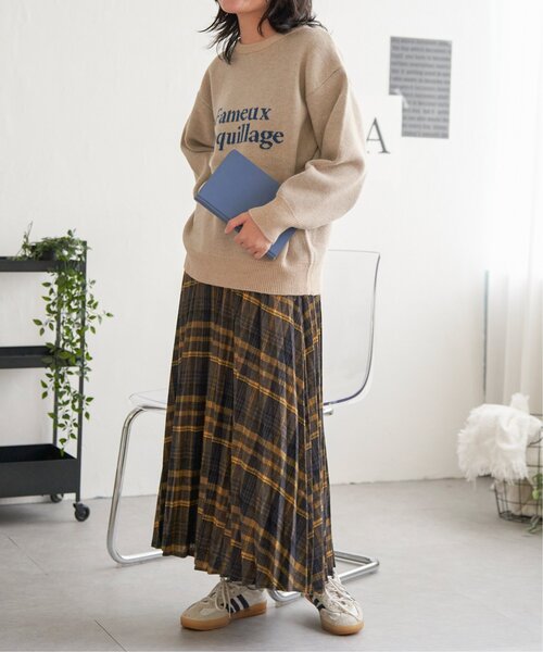 VENCEEXCHANGE（ヴァンスエクスチェンジ）の「Fameuxロゴジャガードニット（ニット/セーター・レディース・ベージュ/ブラック/ライトグレー/オフホワイト/グレー・FREE）」の22枚目の写真