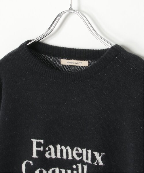 VENCEEXCHANGE（ヴァンスエクスチェンジ）の「Fameuxロゴジャガードニット（ニット/セーター・レディース・ベージュ/ブラック/ライトグレー/オフホワイト/グレー・FREE）」の8枚目の写真