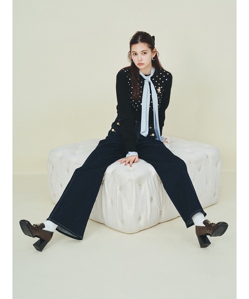 LILY BROWN(リリーブラウン)の「【WEB限定00サイズ】ストレッチフレアデニムパンツ(デニムパンツ・レディース・ブルー/ベージュ/インディゴブルー・0/1)」の7枚目の写真