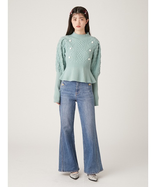 LILY BROWN(リリーブラウン)の「【WEB限定00サイズ】ストレッチフレアデニムパンツ(デニムパンツ・レディース・ブルー/ベージュ/インディゴブルー・0/1)」の10枚目の写真