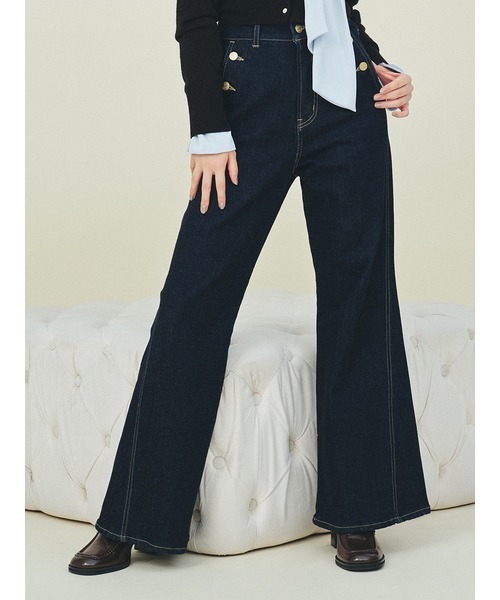 LILY BROWN(リリーブラウン)の「【WEB限定00サイズ】ストレッチフレアデニムパンツ(デニムパンツ・レディース・ブルー/ベージュ/インディゴブルー・0/1)」の5枚目の写真