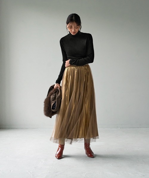 STYLE DELI(スタイルデリ)の「とろみ薄リブルーズタートルトップス(その他トップス・レディース・ホワイト/オレンジ/ブラック/グレー/チャコールグレー/ブルー・FREE)」の17枚目の写真