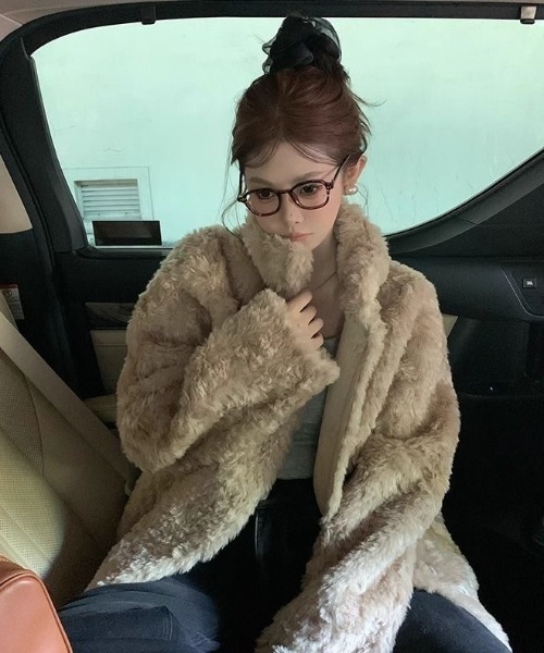 セール】シンプルモコモコオーバーサイズアウター（ダウンジャケット