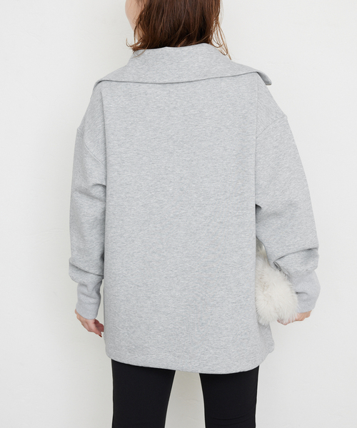 SLOBE IENA（スローブイエナ）の「ダンボールニットハーフジッププルオーバー（スウェット・レディース・イエロー/グレー・FREE）」の12枚目の写真