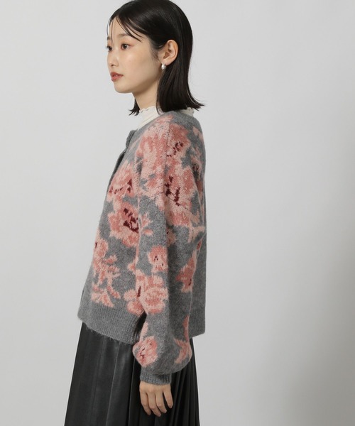 LAKOLE（ラコレ）の「花柄起毛カーディガン / 144443（カーディガン
