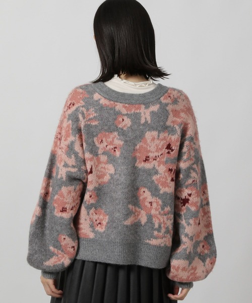 セール】花柄起毛カーディガン / 144443（カーディガン/ボレロ