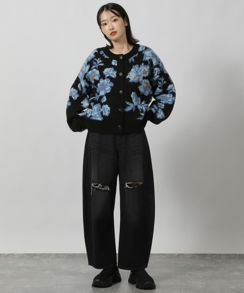 LAKOLE（ラコレ）の「花柄起毛カーディガン / 144443（カーディガン