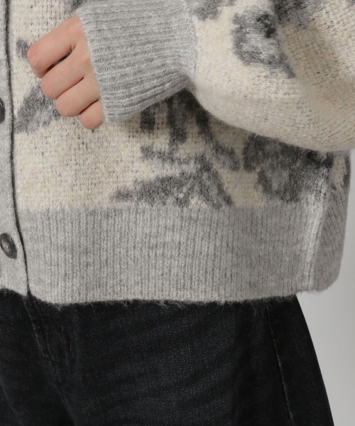 セール】花柄起毛カーディガン / 144443（カーディガン/ボレロ