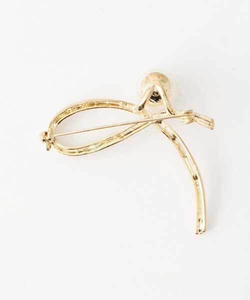 green label relaxing（グリーンレーベルリラクシング）の「メタルライン&フェイクパール ブローチ（ブローチ/コサージュ・レディース・ゴールド/シルバー・FREE）」の4枚目の写真