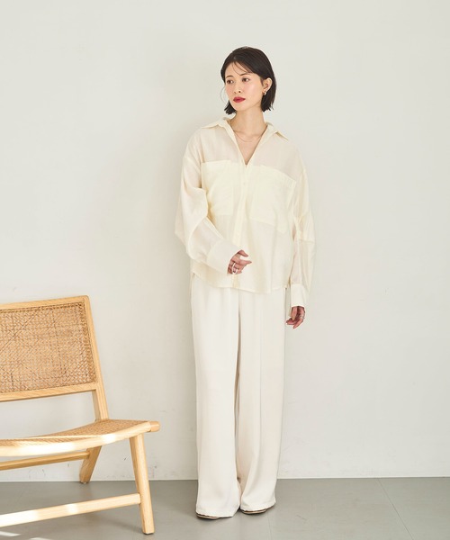 完売品✨ベイジ　beige. ジネット　GINETTE サテンストレートパンツ notch.（ファッション） パンツ 股下丈が選べる カラーサテン