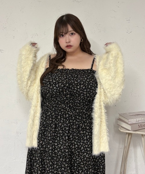 セール】【大きいサイズ】マルチウェイシャギーニットカーディガン