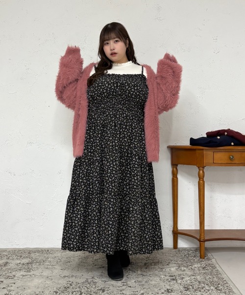 セール】【大きいサイズ】マルチウェイシャギーニットカーディガン