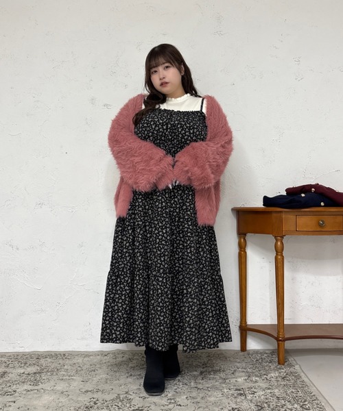 セール】【大きいサイズ】マルチウェイシャギーニットカーディガン