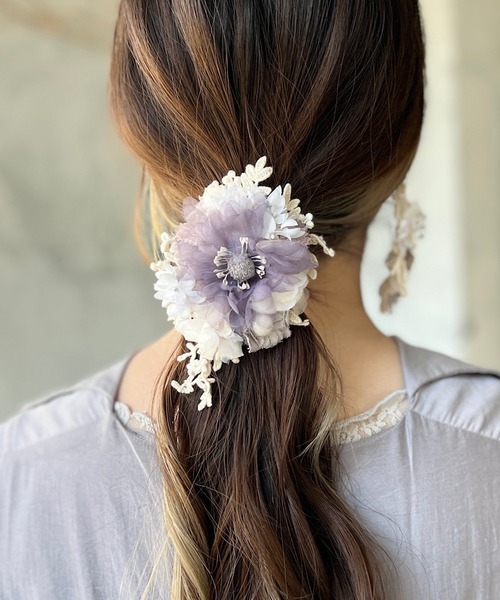 m.soeur（エムスール）の「紅茶染めの大きなコサージュ（ブローチ/コサージュ・レディース・ベージュ/グレー・FREE）」の12枚目の写真