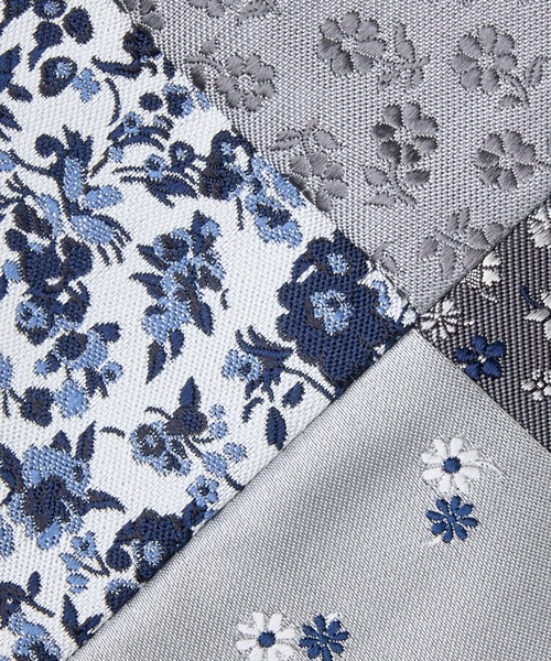 giraffe（ジラフ）の「フラワーパッチワークタイGRAY（ネクタイ・メンズ・グレー・FREE）」の3枚目の写真