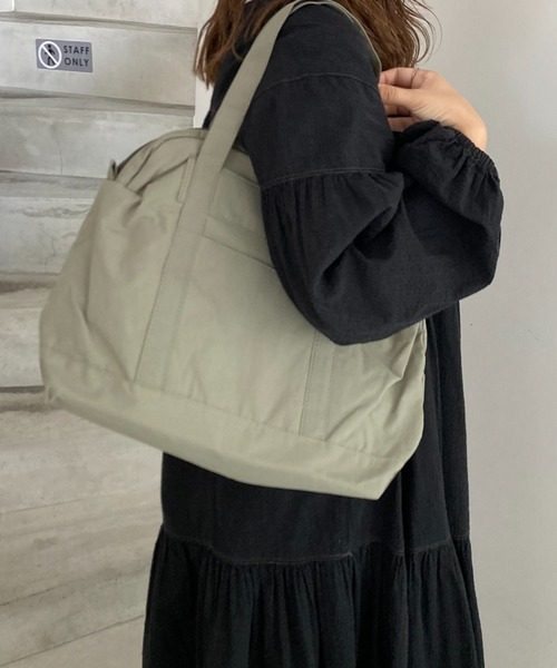 EARTH MADE（アースメイド）の「SOFT NYLON BOSTON（ボストンバッグ・メンズ・ネイビー/グレイッシュベージュ/カーキ/ブラック・FREE）」の5枚目の写真