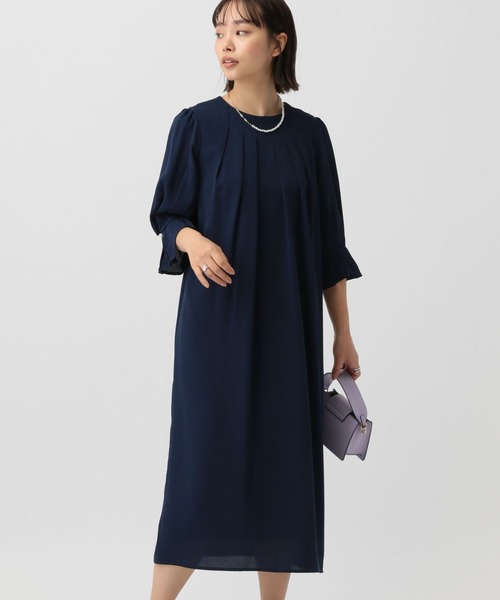 【セール】SALOON(サルーン)/《セレモニー/オケージョン/結婚式》パール付きワンピース（ワンピース）｜saloon（サルーン）