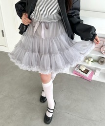 リボンボリュームパニエスカート
