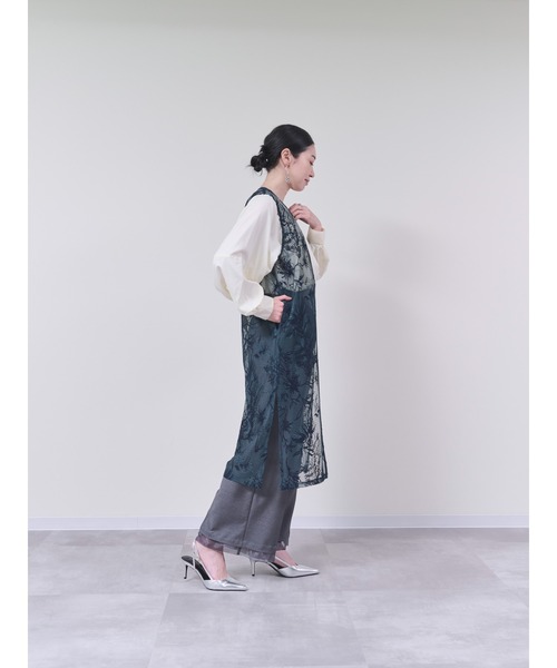 DOLLUPOOPS(ドールアップウップス)の「ボタニカルレースジレ(ベスト・レディース・ベージュ/グリーン・38)」の8枚目の写真