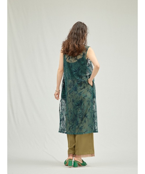 DOLLUPOOPS(ドールアップウップス)の「ボタニカルレースジレ(ベスト・レディース・ベージュ/グリーン・38)」の5枚目の写真