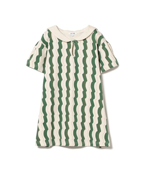 B:MING by BEAMS（ビーミングバイビームス）の「WAVY ストライプ ワンピース（100～140cm）（ワンピース・キッズ・グリーン/ブルー・120/110/100/130/140）」の9枚目の写真
