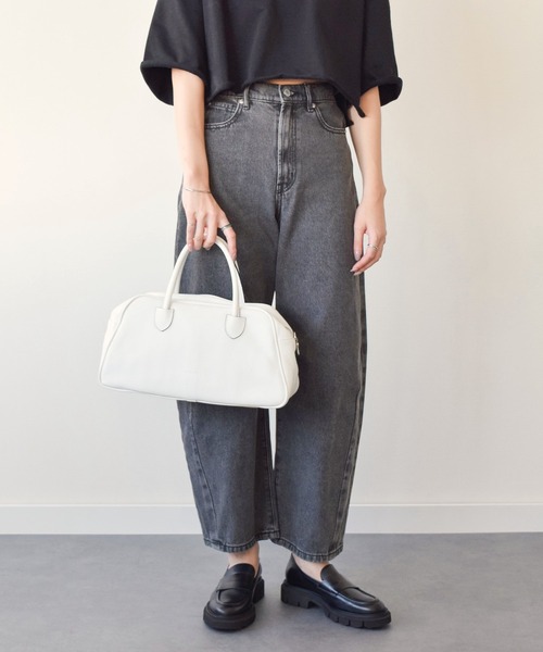 RIPANI（リパーニ）の「【RIPANI】スムースレザーミニボストンバッグ(Q56301)（ボストンバッグ・レディース・ブラック/ホワイト/ライトグレー・ALL）」の6枚目の写真