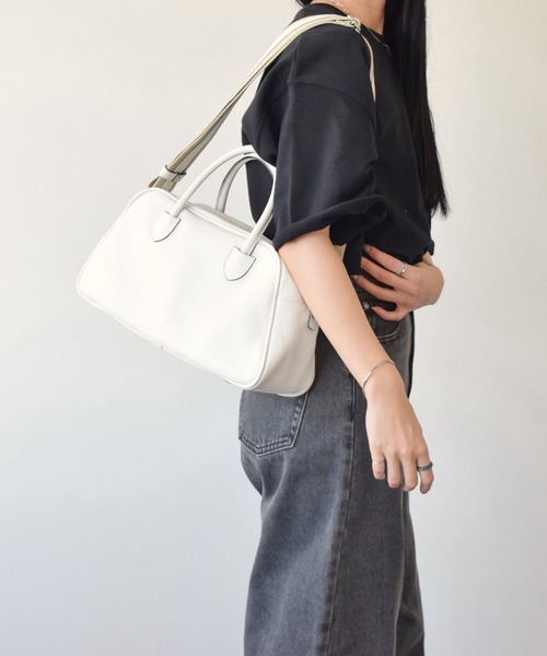 RIPANI（リパーニ）の「【RIPANI】スムースレザーミニボストンバッグ(Q56301)（ボストンバッグ・レディース・ブラック/ホワイト/ライトグレー・ALL）」の8枚目の写真